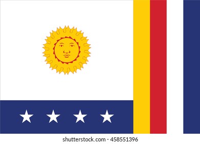 Flag of Vargas states,capital district, federal dependency of Venezuela. Vector illustration.