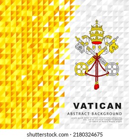 Flag of the Vatican. Abstract background of small triangles in the form of colorful white and yellow stripes of the Vatican flag. Vector illustration.