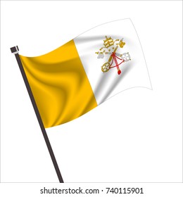 Flag of Vatican City, Vatican City Icon vector illustration,National flag for country of Vatican City isolated, banner vector illustration. Vector illustration eps10.