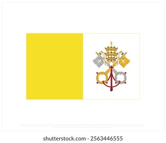 Flag of VATICAN CITY on a white background, Editable Vector illustration of VATICAN CITY flag, National Day design, vector design of Vatican City Flag, National Day of Vatican City