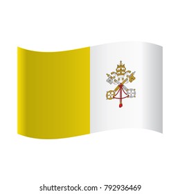 Flag of Vatican City State, Flag of Vatican City State: yellow and white vertical stripes with coat-of-arms.