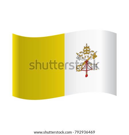 Flag of Vatican City State, Flag of Vatican City State: yellow and white vertical stripes with coat-of-arms.