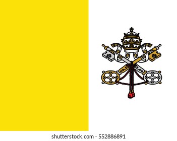 Flag of the Vatican City , Vector Illustration