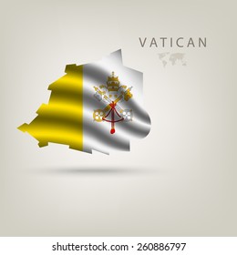 Flag of VATICAN as a country with a shadow