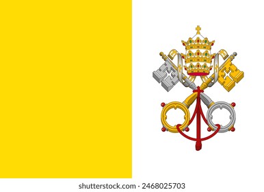 The flag of  Vatican. Flag icon. Standard color. Vector illustration.	