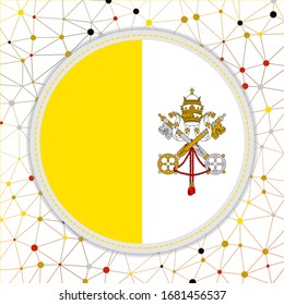 Flag of Vatican with network background. Vatican sign. Beautiful vector illustration.