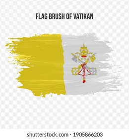 Flag Of Vatican in texture brush  with transparent background, vector illustration in eps file