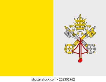 Flag of Vatican vector illustration