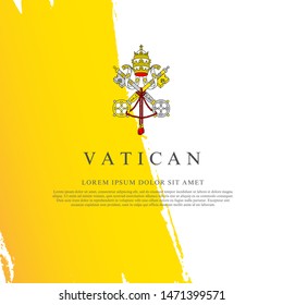 Flag of the Vatican. Vector illustration on a white background. Brush strokes are drawn by hand. Independence Day.