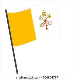 Flag of vatican , vatican flag waving isolated vector illustration