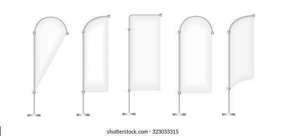 Flag vector blank banner stand display, Marketing and canvas, set of promotion banners isolated on white