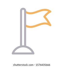 flag vector color line  icon 