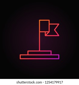 Flag vector colorful icon or logo element in outline style on dark background