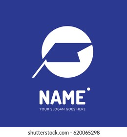 Flag vector concept icon. Flat design logotype. Web graphic element.