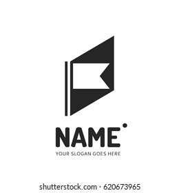 Flag vector concept icon. Flat design logotype. Web graphic element.