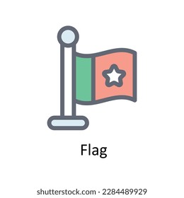 Flag  Vector  Fill outline Icons. Simple stock illustration stock