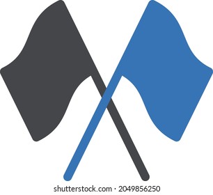 icono de color de glifo vectorial de bandera