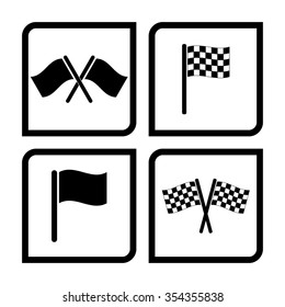 Flag - vector ico, set