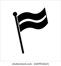 Ícone de vetor de sinalizador com contorno preto e branco. Símbolo gráfico para o seu design, logotipo. Glifo cinza no plano de fundo branco. Sinal isolado.