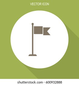 Flag vector icon. Check mark.