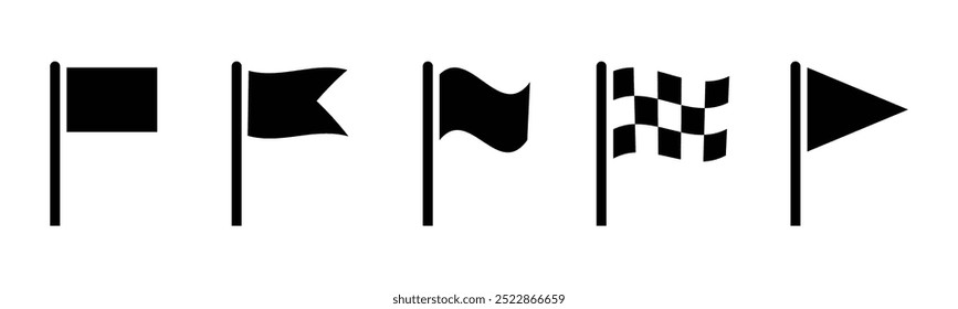 Flag vector icon design set