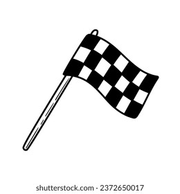 Flag vector icon in doodle style. Symbol pigskin in simple design. Cartoon object hand drawn isolated on white background.