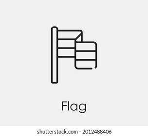 Flag vector icon. Editable stroke. Symbol in Line Art Style for Design, Presentation, Website or Apps Elements, Logo. Pixel vector graphics - Vector