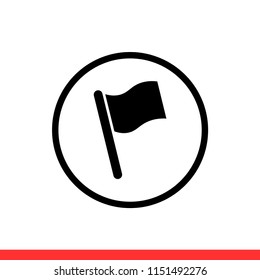 Flag vector icon, emblem symbol. Simple, flat design for web or mobile app