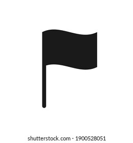 Flag vector icon. Flat shape symbol sign. Application and web interface logo image. Black silhouette isolated on white background.