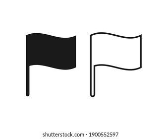 Flag vector icon. Flat shape symbol sign. Application and web interface logo image. Black silhouette isolated on white background.