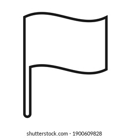 Flag vector icon. Flat shape symbol sign. Application and web interface logo image. Black silhouette isolated on white background.