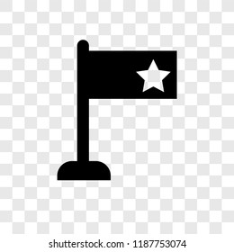 Flag vector icon isolated on transparent background, Flag transparency logo concept