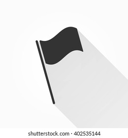 Flag    vector icon with long shadow. Illustration isolated on with background for graphic and web design.  