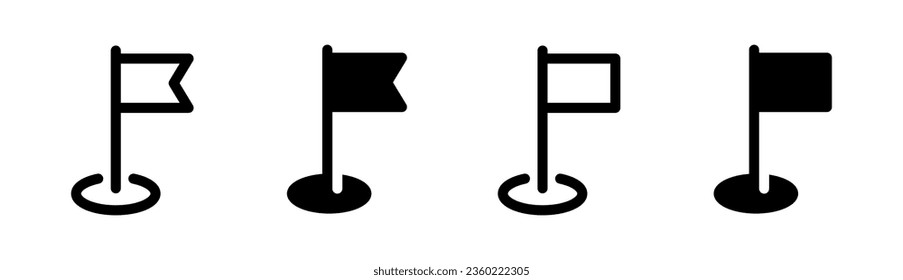 Flag vector icon. Pennant icon set. Flagpole signs. Flag silhouettes. EPS 10