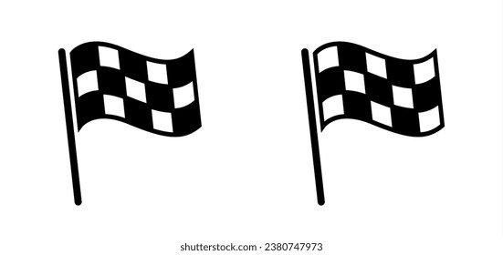 flag vector icon . race concept . isolated transparent . black outline and filled version. Vector EPS 10.