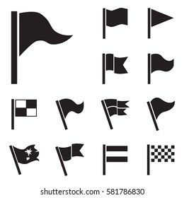 Flag Vector Icon Set Isolated On Stock Vector (Royalty Free) 581786830 ...
