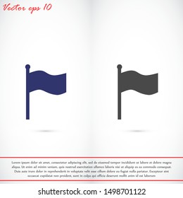 Flag vector icon. Flag for start and finish icon. Flag to mark. Flag for go. 10 eps icon. flat design.