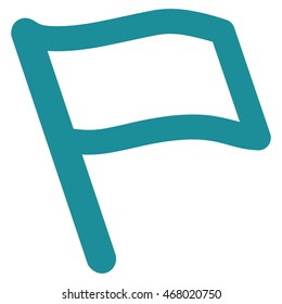 Flag vector icon. Style is outline flat icon symbol, soft blue color, white background.