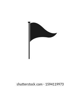 Flag vector icon or symbol isolated on white background. Triangle flag waving vector illustration concept 