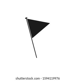 Flag vector icon or symbol isolated on white background. Triangle flag waving vector illustration concept 