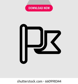 Flag vector icon, Waving flag symbol. Simple, modern flat vector illustration for mobile app, website or desktop app  