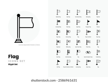 Flag vector icons set stock illustration