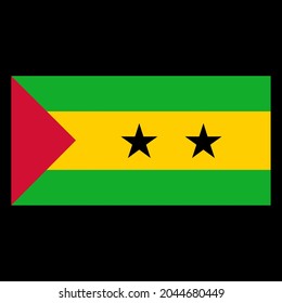 Flag of São Tomé and Príncipe vector illustration on black background