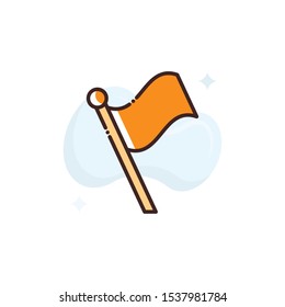 Flag vector illustration. Outline filled Shipping and Delivery icons.
