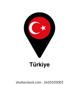 Türkiye flag vector isolated on transparent background
