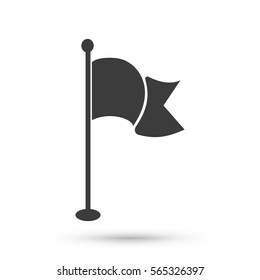 Flag Vector isolated on white background. Flat vector illustration in black. EPS 10