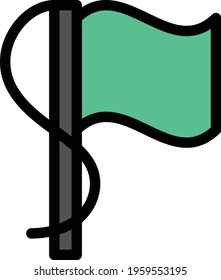 flag vector line colour icon