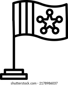 Flag Vector Line Icon Design