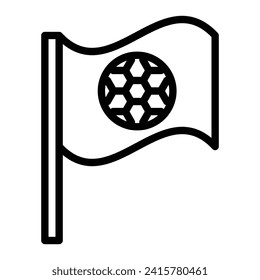 Flag Vector Line Icon Design