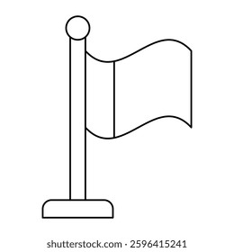 Flag Vector Line Icon Design